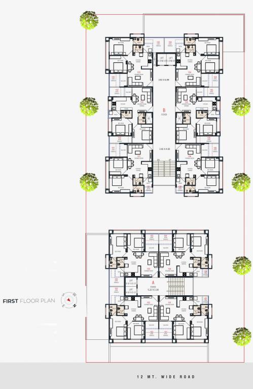  kunj elite Block  A, B Cluster Plan For 1st Floor