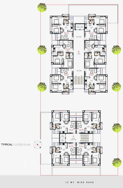  kunj-elite Block  A, B Typical Cluster Plan