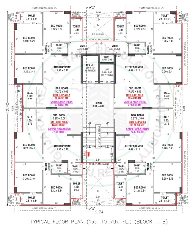  western greens B Cluster Plan From 1st To 7th Floor