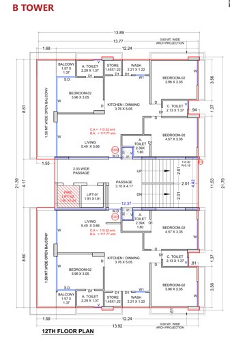  the-shloka Block B Cluster Plan for 12th Floor
