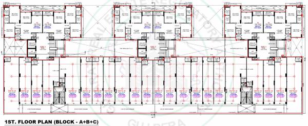  satvam A, B, C Cluster Plan for 1st Floor