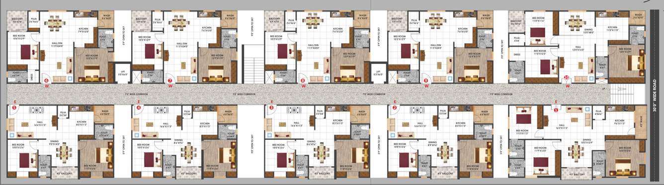  vasista royal heights Vasista Royal Heights Typical Floor Cluster Plan