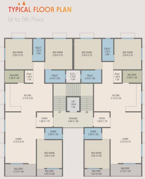 Building Typical Cluster Plan daffodil-residency Building Typical Cluster Plan