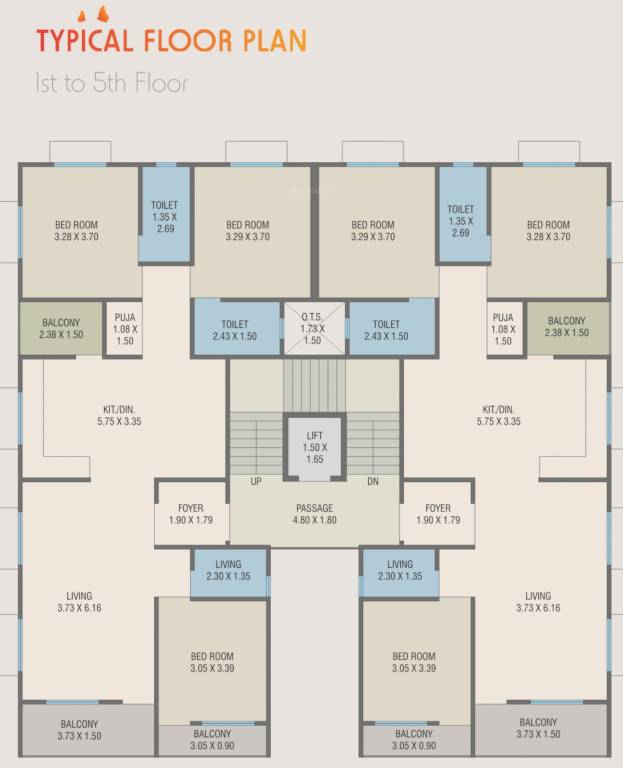 daffodil residency Building Typical Cluster Plan