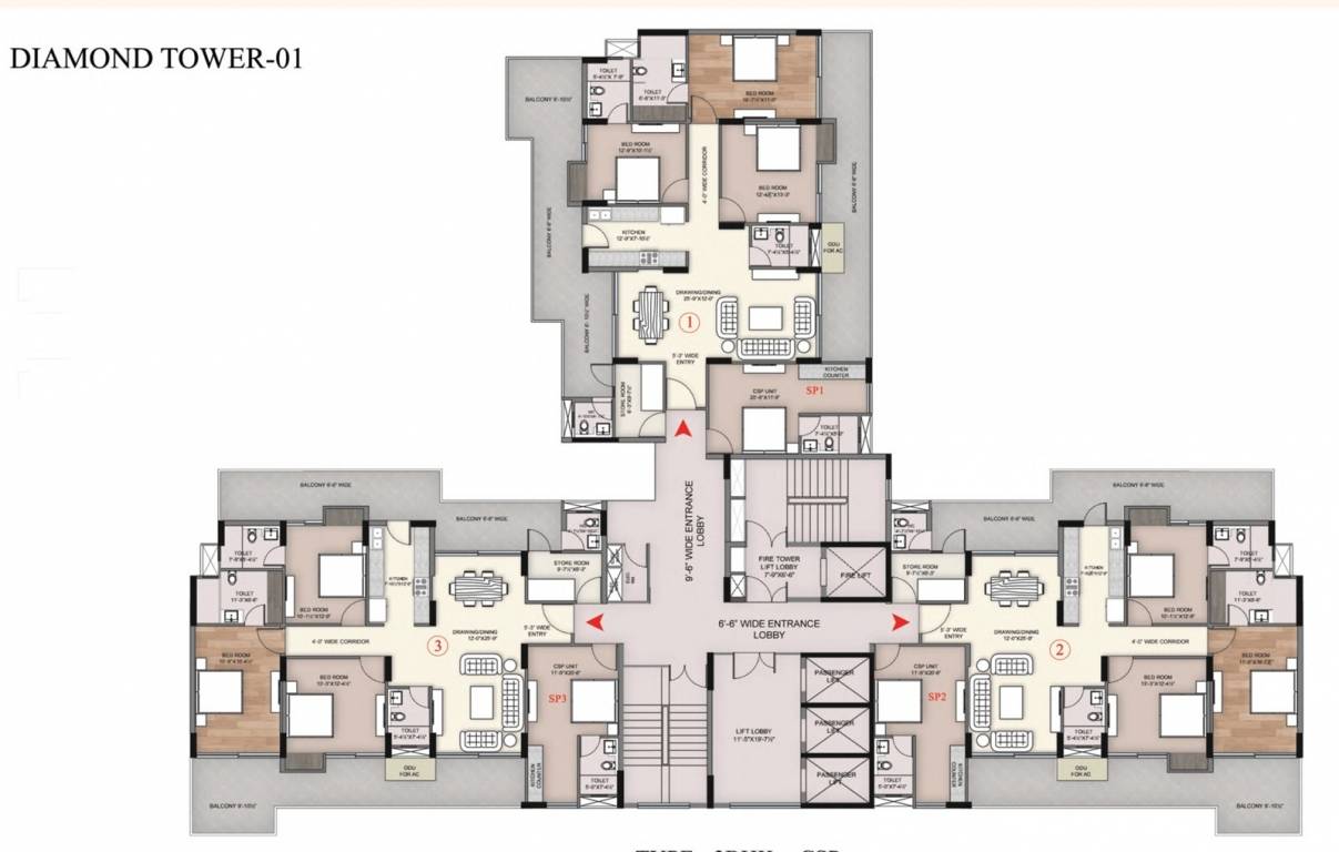  sawasdee heights Diamond Tower Cluster Plan