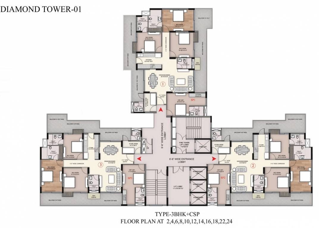  sawasdee heights Diamond Tower Cluster Plan