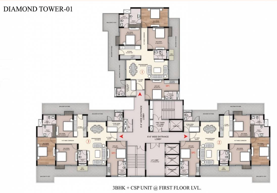  sawasdee heights Diamond Tower Cluster Plan for 1st Floor