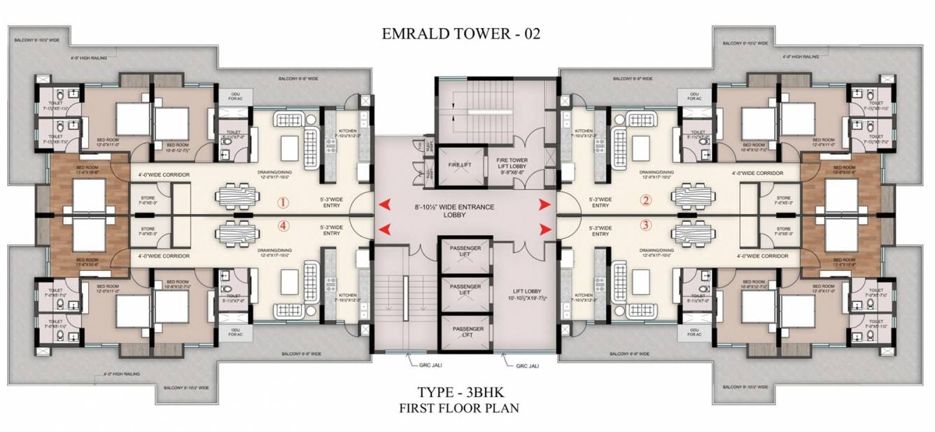  sawasdee heights Emerald Tower Cluster Plan for 1st Floor