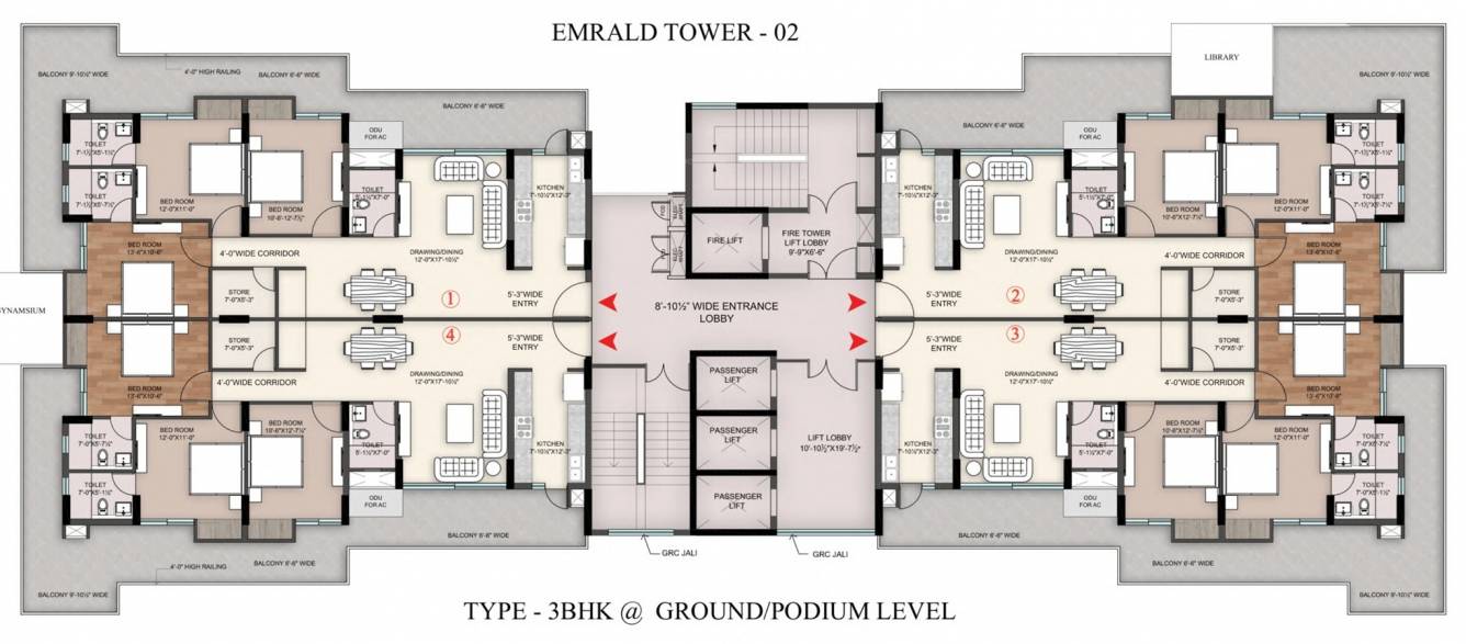  sawasdee heights Emerald Tower Cluster Plan for ground Floor