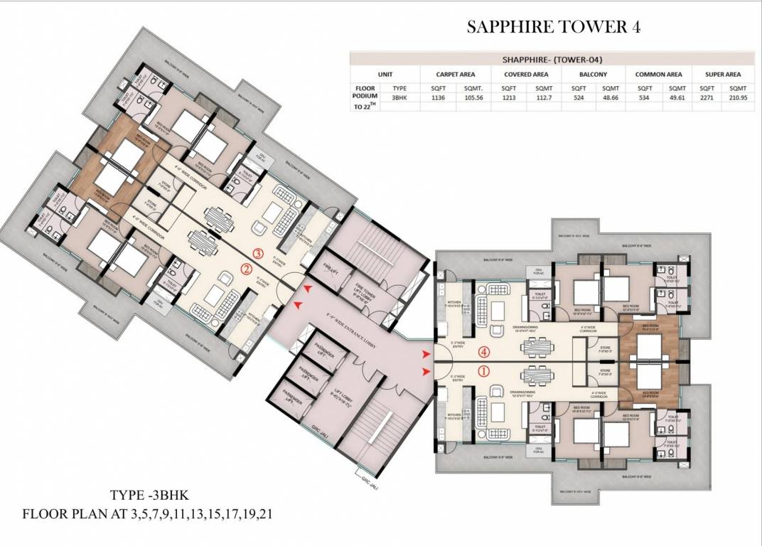 sawasdee heights Sapphire Tower Cluster Plan