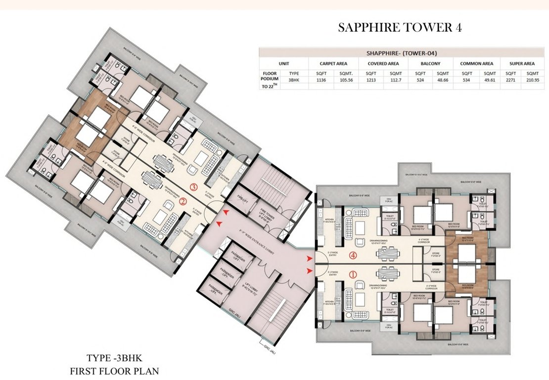  sawasdee heights Sapphire Tower Cluster Plan for 1st Floor