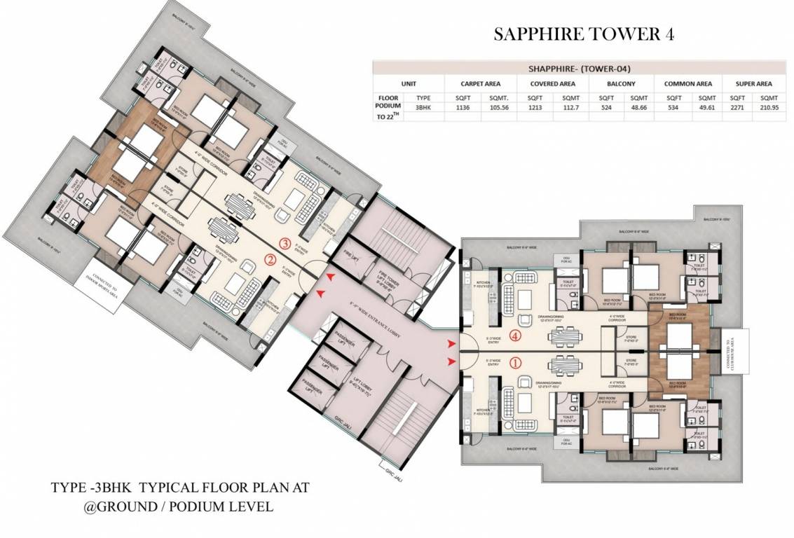  sawasdee heights Sapphire Tower Cluster Plan for ground Floor