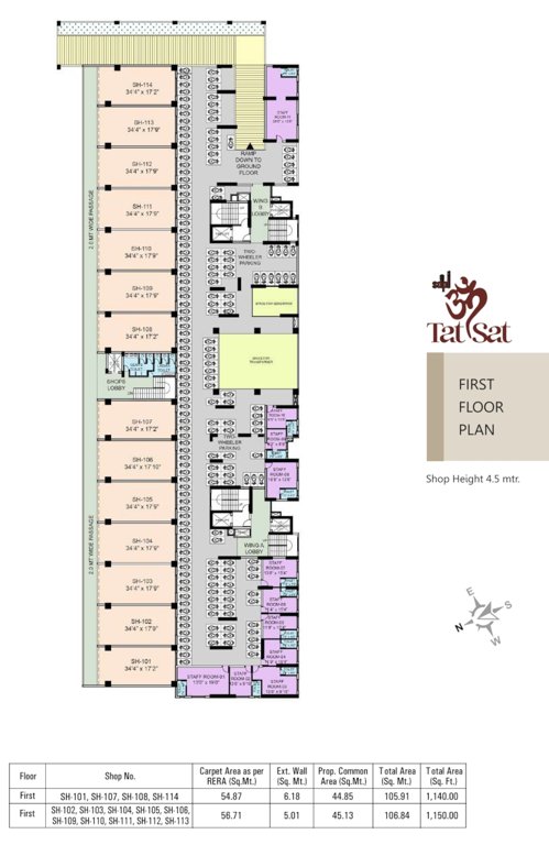  om tatsat Wing A, B 1st Floor Cluster Plan