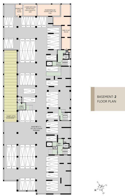  om tatsat Wing A, B Basement 2 Cluster Plan