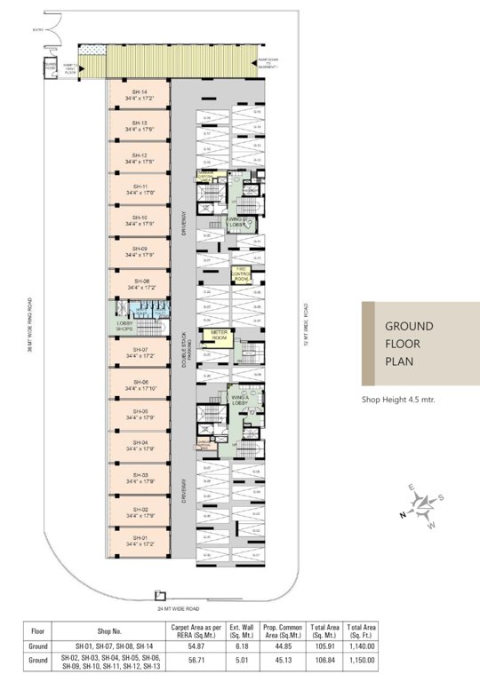  om tatsat Wing A, B Ground Cluster Plan