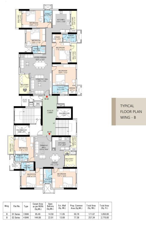  om tatsat Wing B Typical Cluster Plan