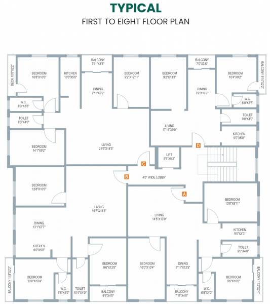  emerald-tower Emerald Tower Cluster Plan from 1st to 8th Floor