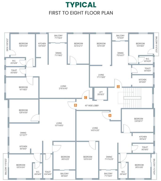  emerald tower Emerald Tower Cluster Plan from 1st to 8th Floor