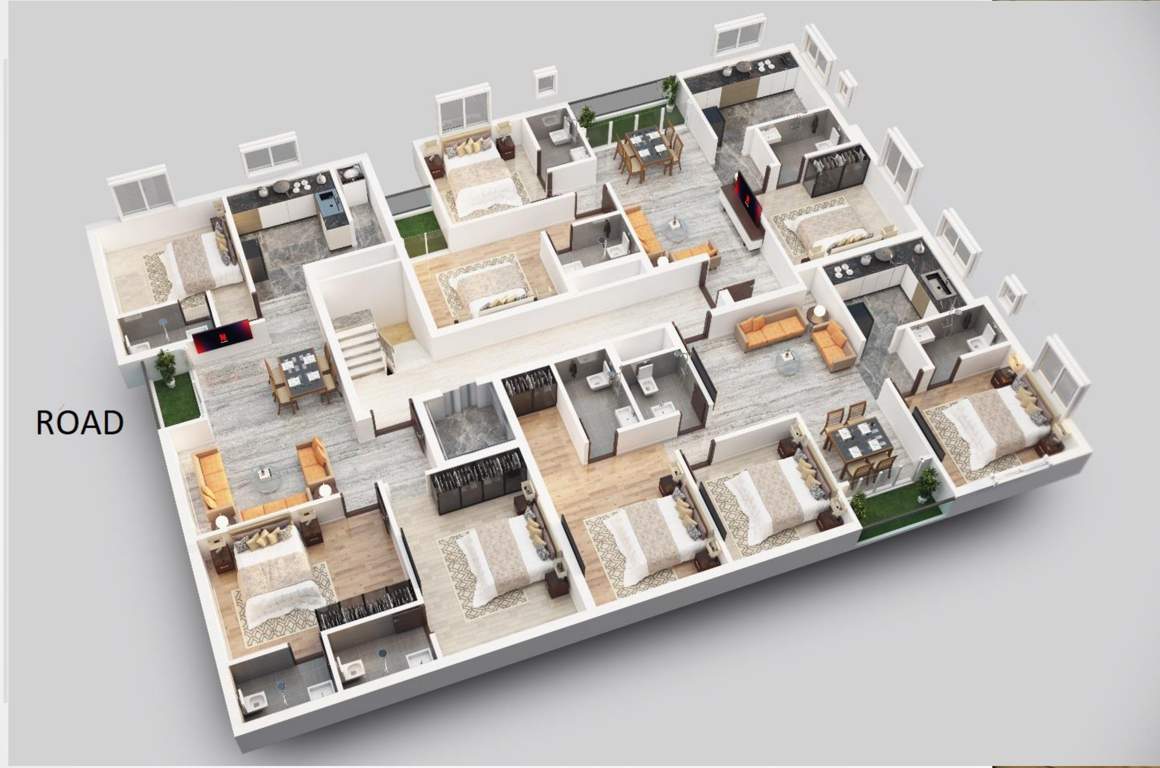  sunrise Sunrise Cluster Plan 3D Floor From 1st To 2nd Floor