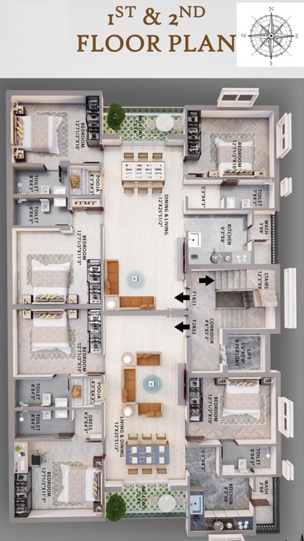  kaushik Kaushik Cluster Plan from 1st to 2nd Floor