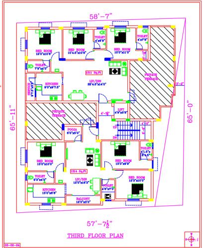  sanjana-flats Sanjana Flats Cluster Plan For 3rd Floor