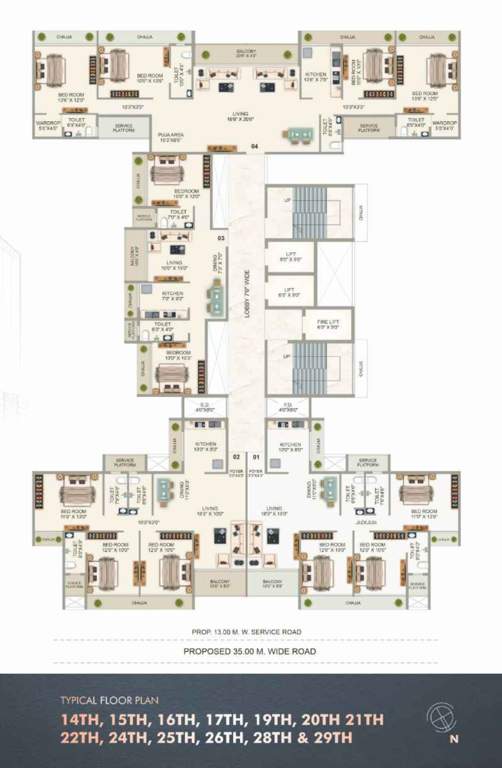  sapphire Sapphire Cluster Plan from 14th to 29th Floor
