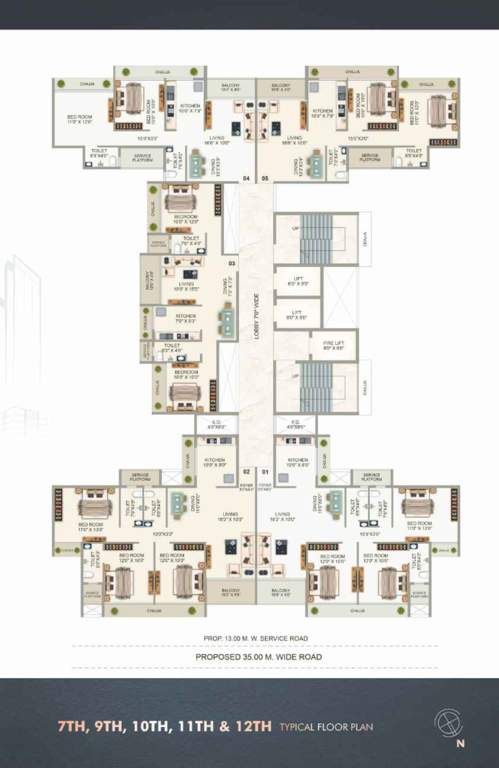  sapphire Sapphire Cluster Plan from 7th to 12th Floor