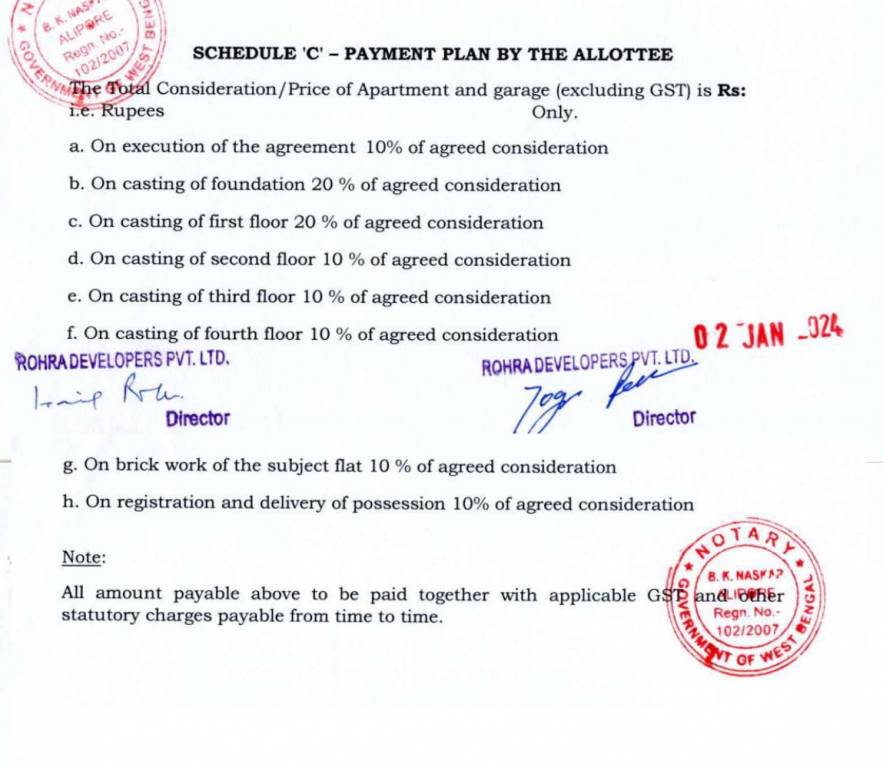 platinum Construction Linked Payment (CLP) Payment Plan