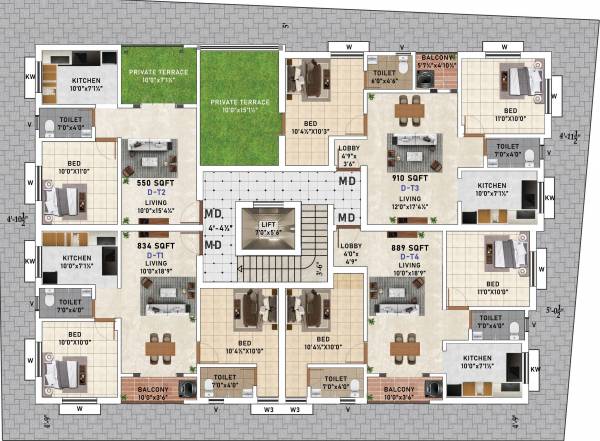  medows-square Block D Cluster Plan For 3rd Floor