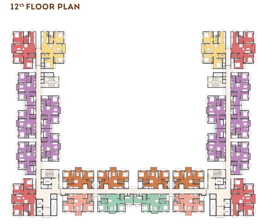  dioro and beryl at brigade el dorado Tower 1 & 2 Cluster Plan for 12th Floor