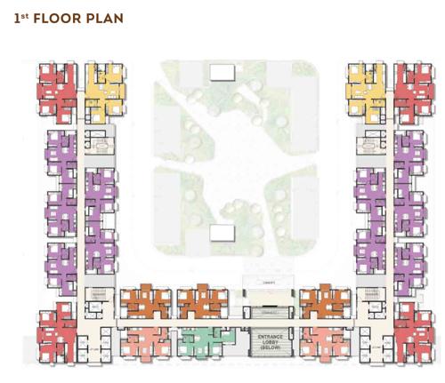  dioro-and-beryl-at-brigade-el-dorado Tower 1 & 2 Cluster Plan for 1st Floor