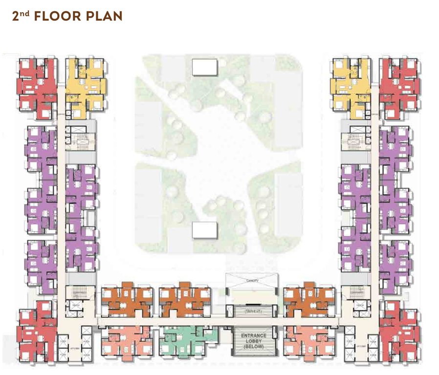 dioro and beryl at brigade el dorado Tower 1 & 2 Cluster Plan for 2nd Floor