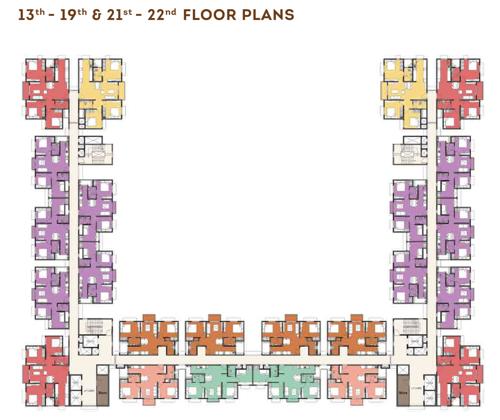  dioro-and-beryl-at-brigade-el-dorado Tower 1 & 2 Cluster Plan from 13th to 22th Floor