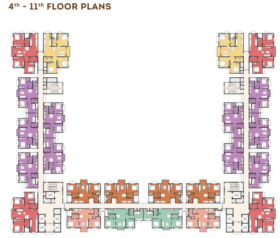  dioro and beryl at brigade el dorado Tower 1 & 2 Cluster Plan from 4th to 11th Floor