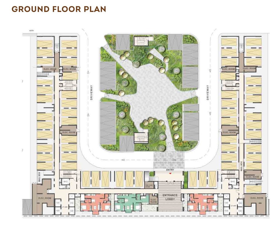  dioro and beryl at brigade el dorado Tower 1 & 2 Ground Floor  Cluster Plan
