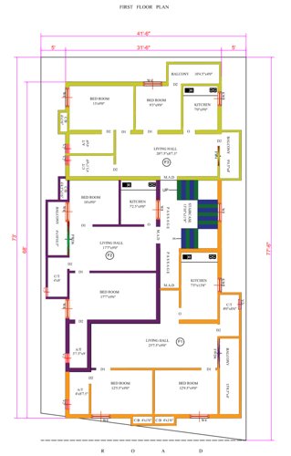  flats Flats Pallavaram Cluster Plan for 1st Floor
