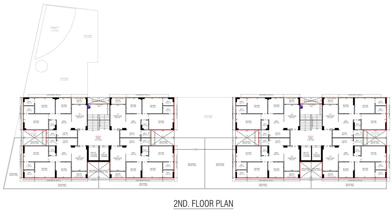  sun skyview A, B Second Floor Cluster Plan
