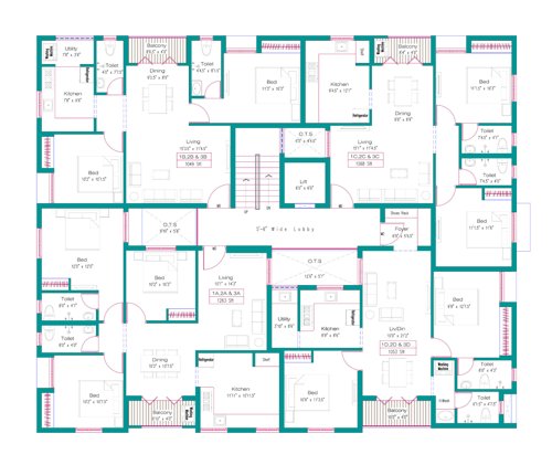 windsor-castle-phase-1 Windsor Castle Phase 1 Cluster Plan from 1st to 3rd Floor
