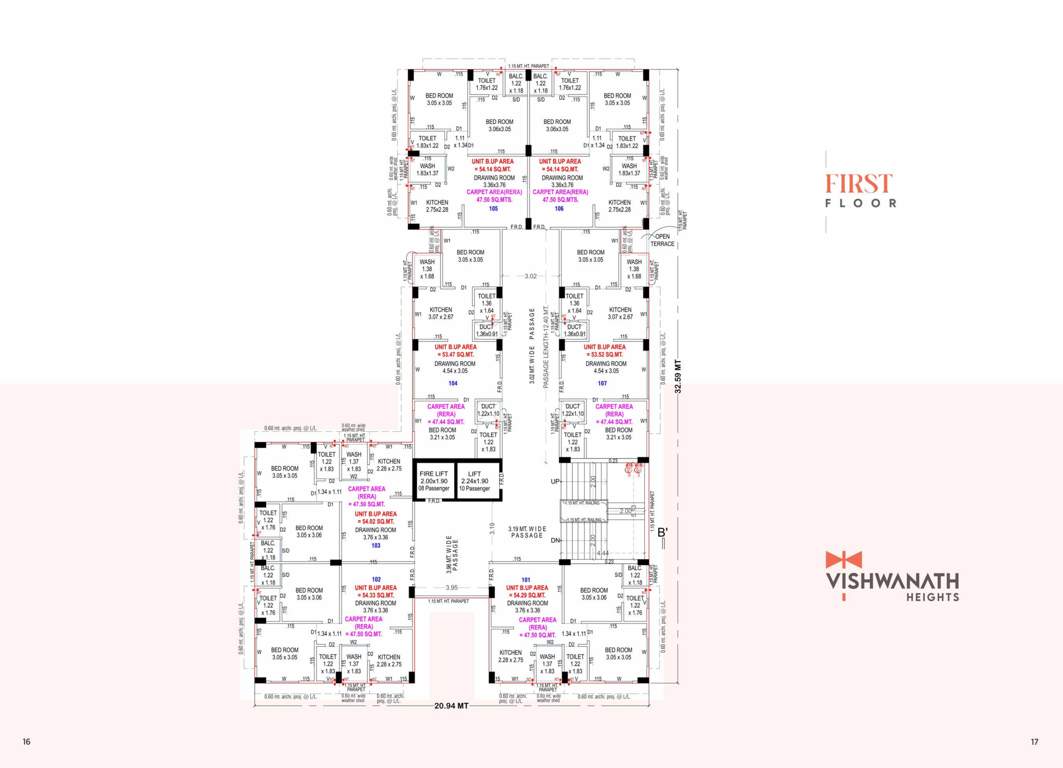  vishwanath heights Vishwanath Heights Cluster Plan for 1st Floor