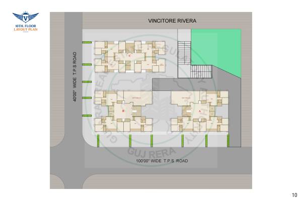  vincitore-rivera Block A To C Cluster Plan for 10th Floor