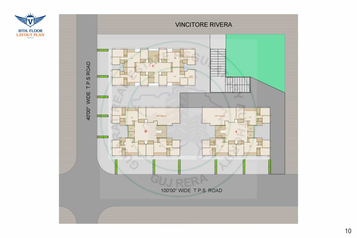  vincitore rivera Block A To C Cluster Plan for 10th Floor