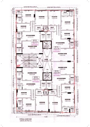  scarlet-homes Scarlet Homes Cluster Plan from 1st to 7th Floor