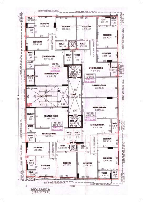  scarlet homes Scarlet Homes Cluster Plan from 1st to 7th Floor