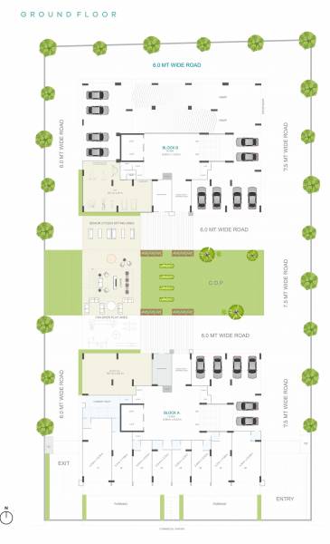  glory Block A & B Ground Floor Cluster Plan