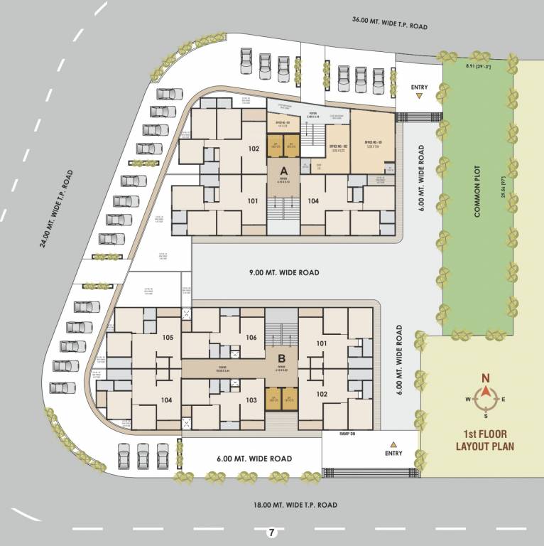  pavitra icon A, B Cluster Plan For 1st Floor