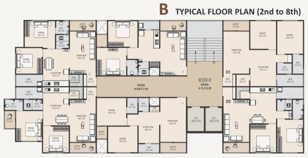  pavitra-icon B Cluster Plan From 2nd To 8th Floor