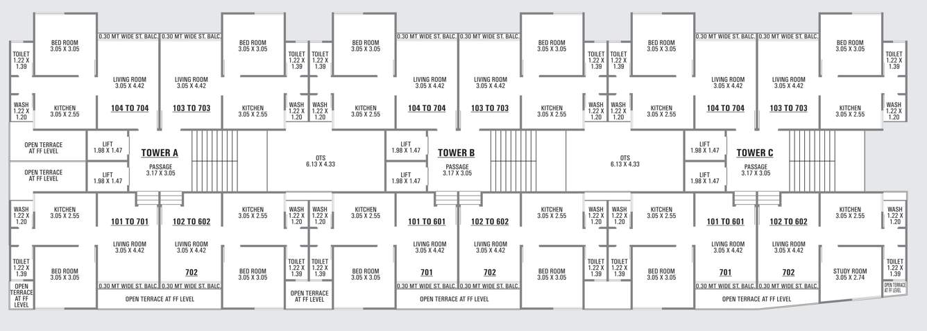  alpha avenue Block A,B,C Cluster Plan From 1st To 7th Floor