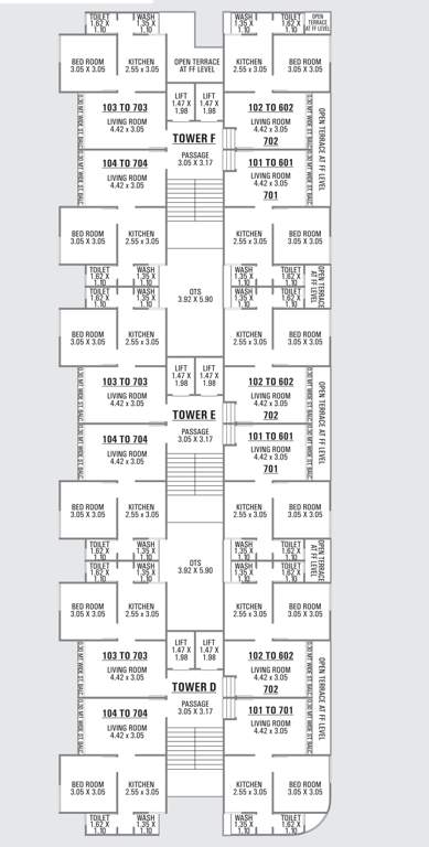  alpha avenue Block D,E,F Cluster Plan From 1st To 7th Floor