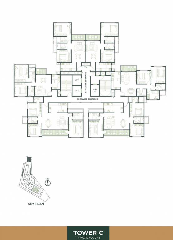  east avenue Tower 3 Cluster Plan for Typical Floor