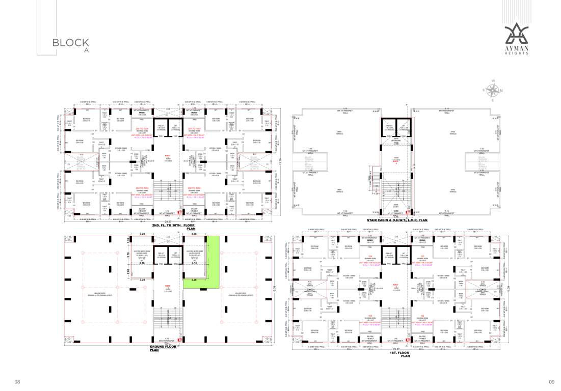  heights Block A Cluster Plan from ground to 10th Floor
